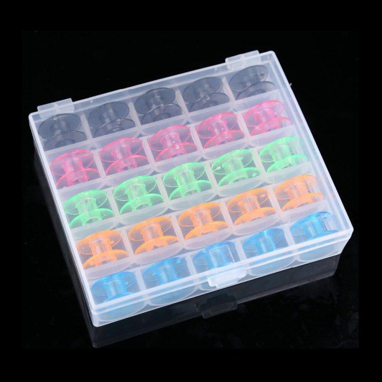 Набор цветных шпулек в контейнере 25 штук в упаковке