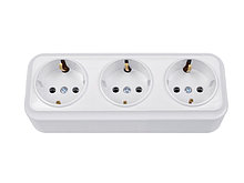 Розетка 3-ая (открытая, с/з) белая, Вариант, Bylectrica, арт.РА16-0162 (Беларусь)