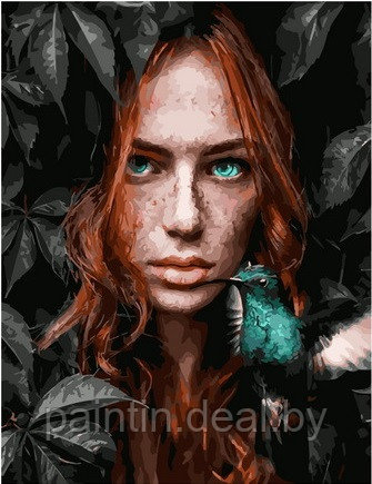 Рисование по номерам "Девушка и колибри" картина - фото 1 - id-p166201399