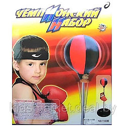 Детский набор для бокса на стойке (перчатки+груша) арт.7222В 80-110см.