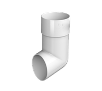 Колено трубы сливное 82мм, ПВХ белый