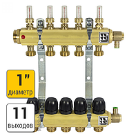 Afriso коллектор распределительный из латуни, 11 выходов