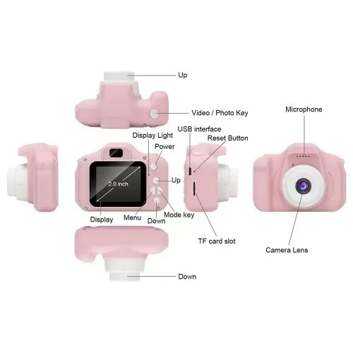 Детский фотоаппарат Fun Camera x2 (Розовый) - фото 6 - id-p166209874