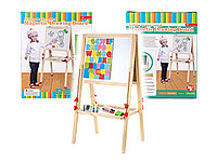 Мольберт деревянный двухсторонний регулируемый детский, доска обучающая арт. VT20-10150