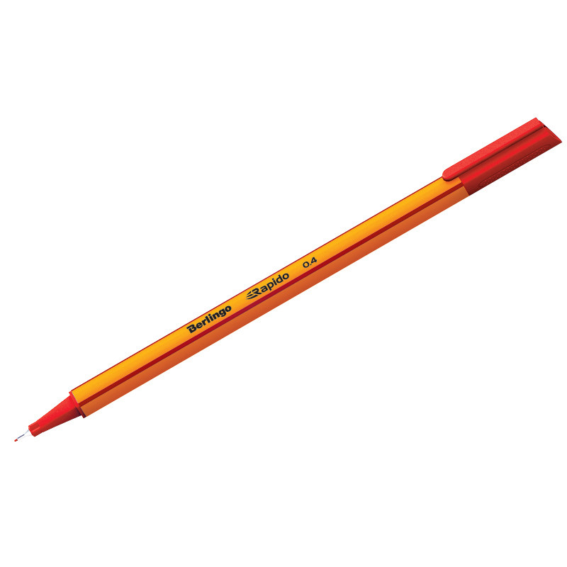 Ручка капиллярная Berlingo "Rapido" красная, 0,4мм, трехгранная CK_40102 - фото 1 - id-p166220854