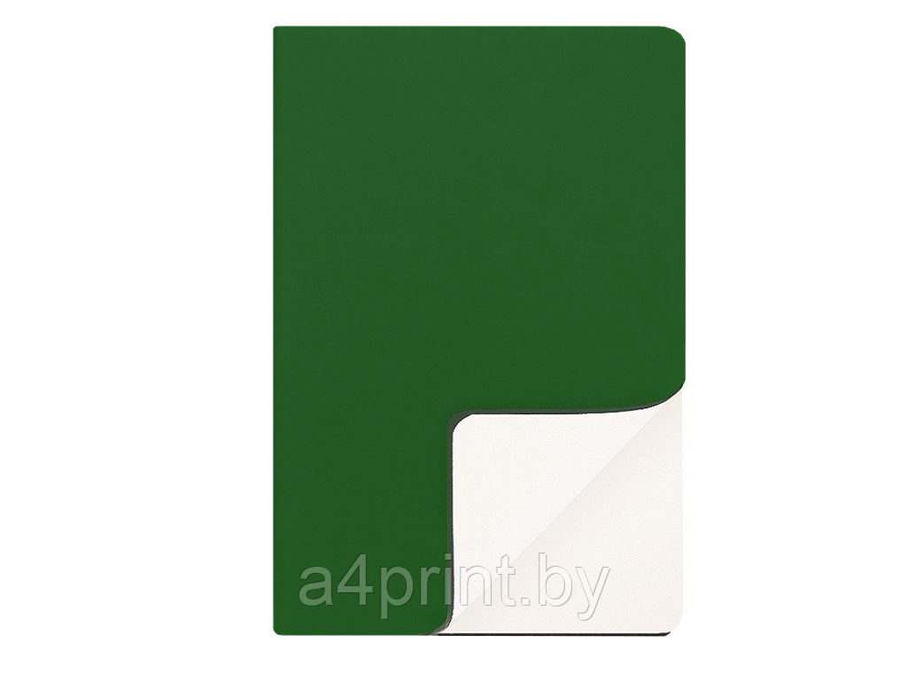 Ежедневник А5 с логотипом, недатированный, в гибкой обложке Soft Touch Зеленый Soft