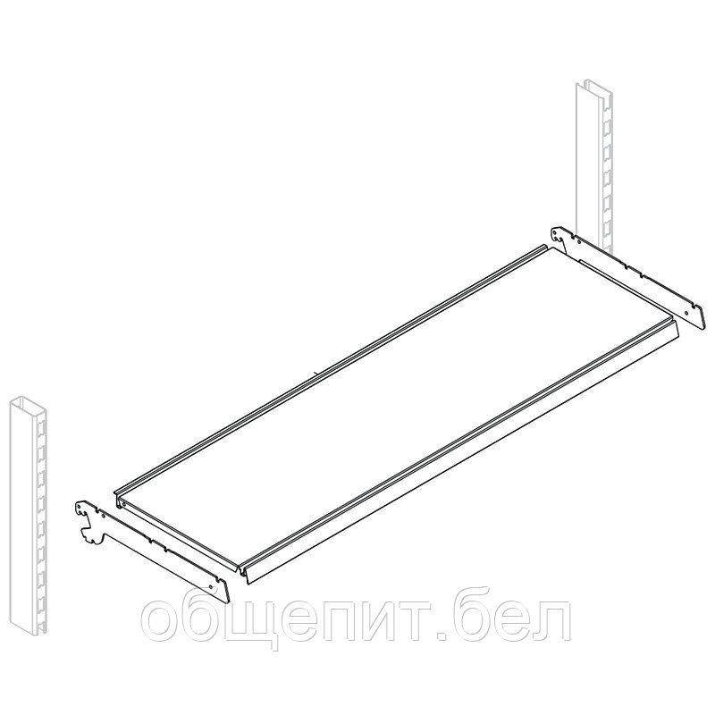 Полка ЕСО (1250*310 с кронштейнами, глянец RAL 9016) - фото 1 - id-p166295531
