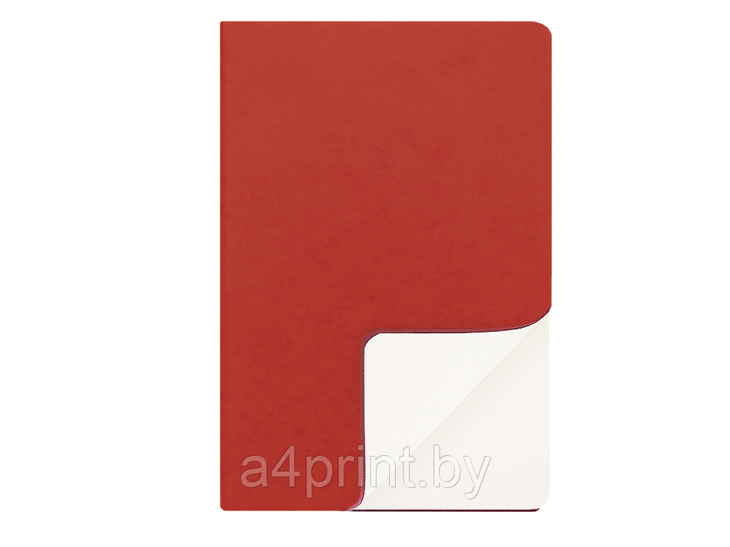 Ежедневник А5 с логотипом, недатированный, в гибкой обложке Soft Touch Красный Soft