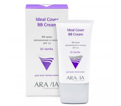 BB-крем увлажняющий SPF-15 Ideal Cover BB-Cream Vanilla 01, туба 50 мл, ARAVIA Professional - фото 1 - id-p166297721