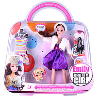 Кукла "Эмили"с собачкой и аксессуарами  в чемоданчике