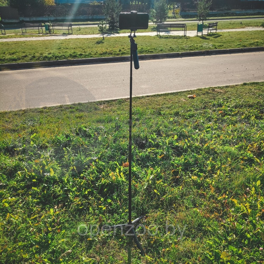 Жесткий устойчивый селфи штатив монопод Portable Tripod Stand A61, Bluetooth (150-32 см) - фото 3 - id-p166308862
