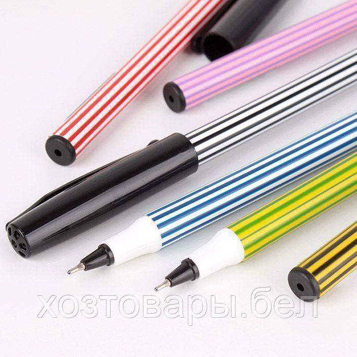 Ручка шариковая синяя Stick корпус в полосочку цвет ассорти - фото 3 - id-p166328622