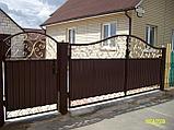 Металлическая калитка с элементами ковки №11, фото 3