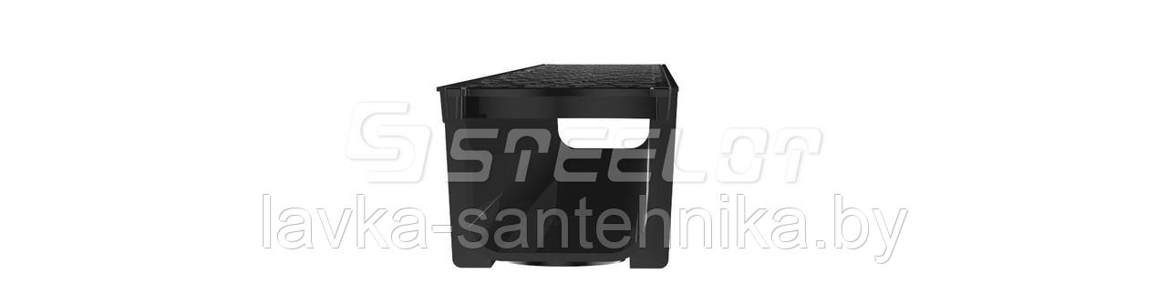 Лоток пластиковый водоотводный с пластиковой решеткой Steelot, цвет: черный - фото 4 - id-p166355664