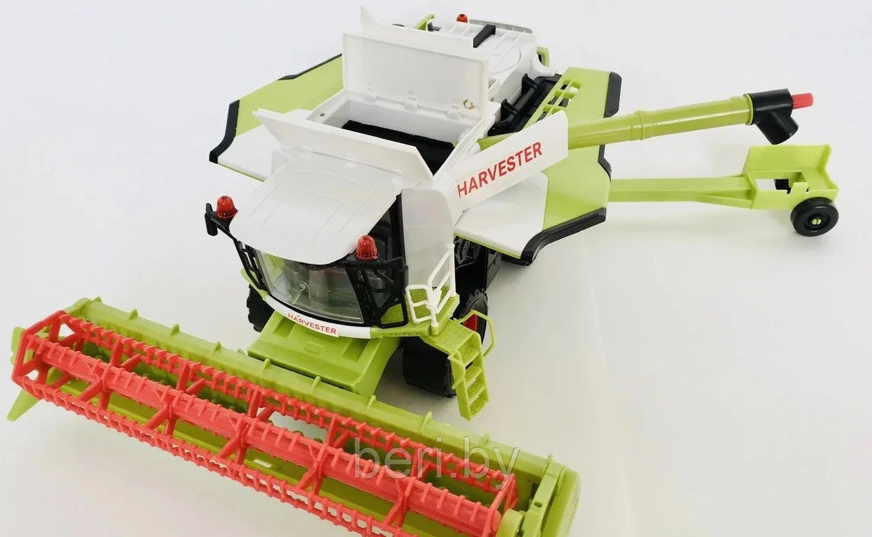 8889A-3 Комбайн детский уборочный инерционный Harvester (зелёный с белым), пластик, 35 см, от 3 лет - фото 4 - id-p166363303