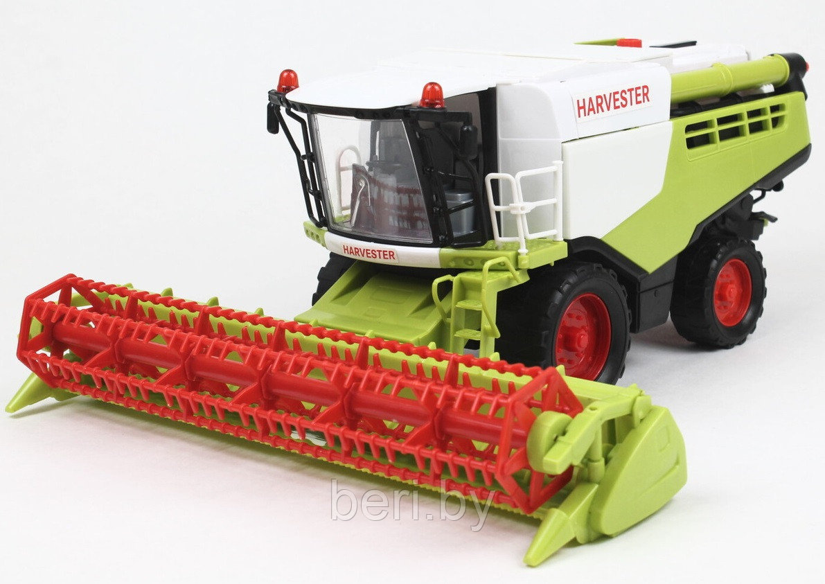 8889A-3 Комбайн детский уборочный инерционный Harvester (зелёный с белым), пластик, 35 см, от 3 лет - фото 1 - id-p166363303