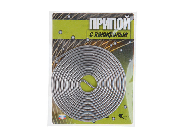 Припой ПОС 61 трубка, спираль ф1,5мм, с канифолью, арт.30325 (Россия)