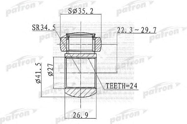 ВНУТРЕННИЙ ШРУС  Трипод [Z:24, D:35.5mm] Fiat: Punto 1.3/1.9JTD/Stilo 03>, Lancia: Ypsilon 95> PATRON PTD004