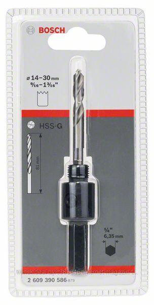 Адаптер 1/4" для коронок 14-30 мм + центрующее сверло HSS-G BOSCH (2609390586) - фото 1 - id-p166403768