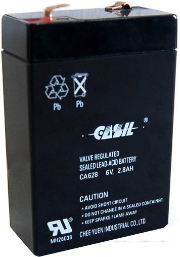 Аккумулятор CASIL CA628 6В 2.8 Ач (герметизированная свинцово-кислотная аккумуляторная батарея 6V, 2.8Ah) - фото 1 - id-p166415845