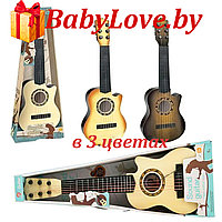 Детская пластиковая гитара на 6 струн  + медиатор 898-28TA-TB-TC