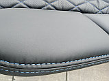 Чехлы на сидения Dinas Drive черные, РОМБ, синяя нить, фото 5