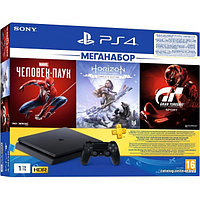 Игровая приставка Sony PlayStation 4 1TB Horizon Zero Dawn + Spider-Man + GTR