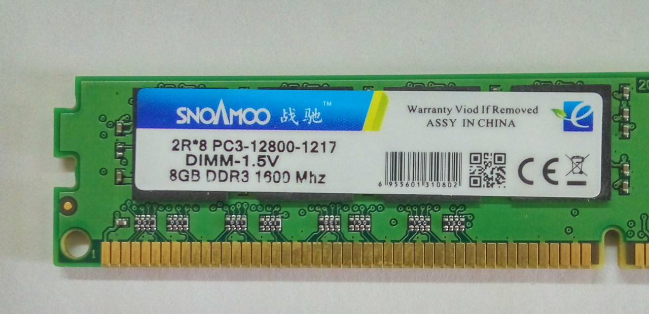 DDR3 8GB 1600MHz PC3-12800. Оперативная память Snoamoo (Intel/AMD)