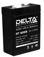 Аккумулятор DELTA DT6028 6В 2.8 Ач (герметизированная свинцово-кислотная аккумуляторная батарея 6V, 2.8Ah)