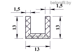 Алюминиевый швеллер 13х13х13х1,5 (2,0 м) - фото 2 - id-p166427337