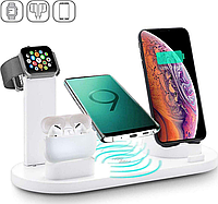 Беспроводное зарядное устройство для iWatch / AirPods / iPhone + Lightning / Micro USB / Type-C