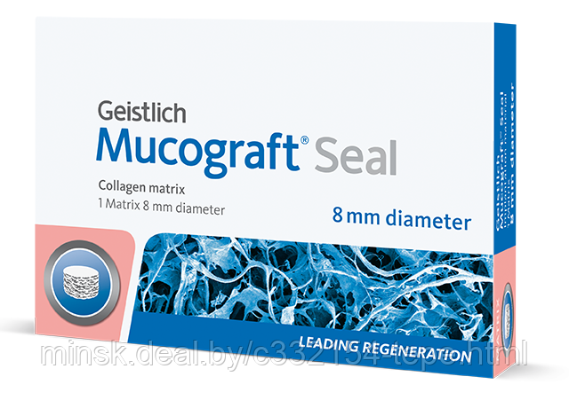 Geistlich Mucograft Seal d=8 мм, коллагеновый матрикс для регенерации мягких тканей - фото 1 - id-p166449302