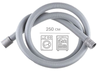 Шланг сливной Tuboflex М 250 см (евро слот) в упаковке для стиральных и посудомоечных машин, Россия