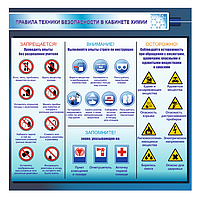 Школьный стенд в кабинет химии "Правила техники безопасности в кабинете химии"