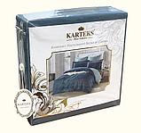 Турецкий постельный комплект "KARTEKS" сатин однотонный, р. евро, SKO-011 911/200.011, фото 3