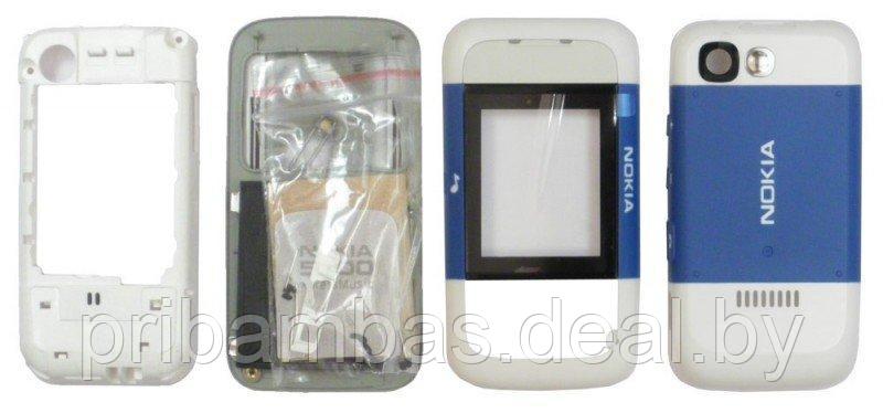 Корпус для Nokia 5200 со средней частью белый + серый совместимый - фото 1 - id-p249659