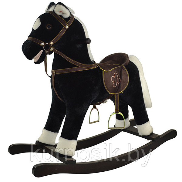 Лошадь-качалка Pituso FANDANGO музыкальная с колесами (арт.GS2033W) черная - фото 2 - id-p166490800
