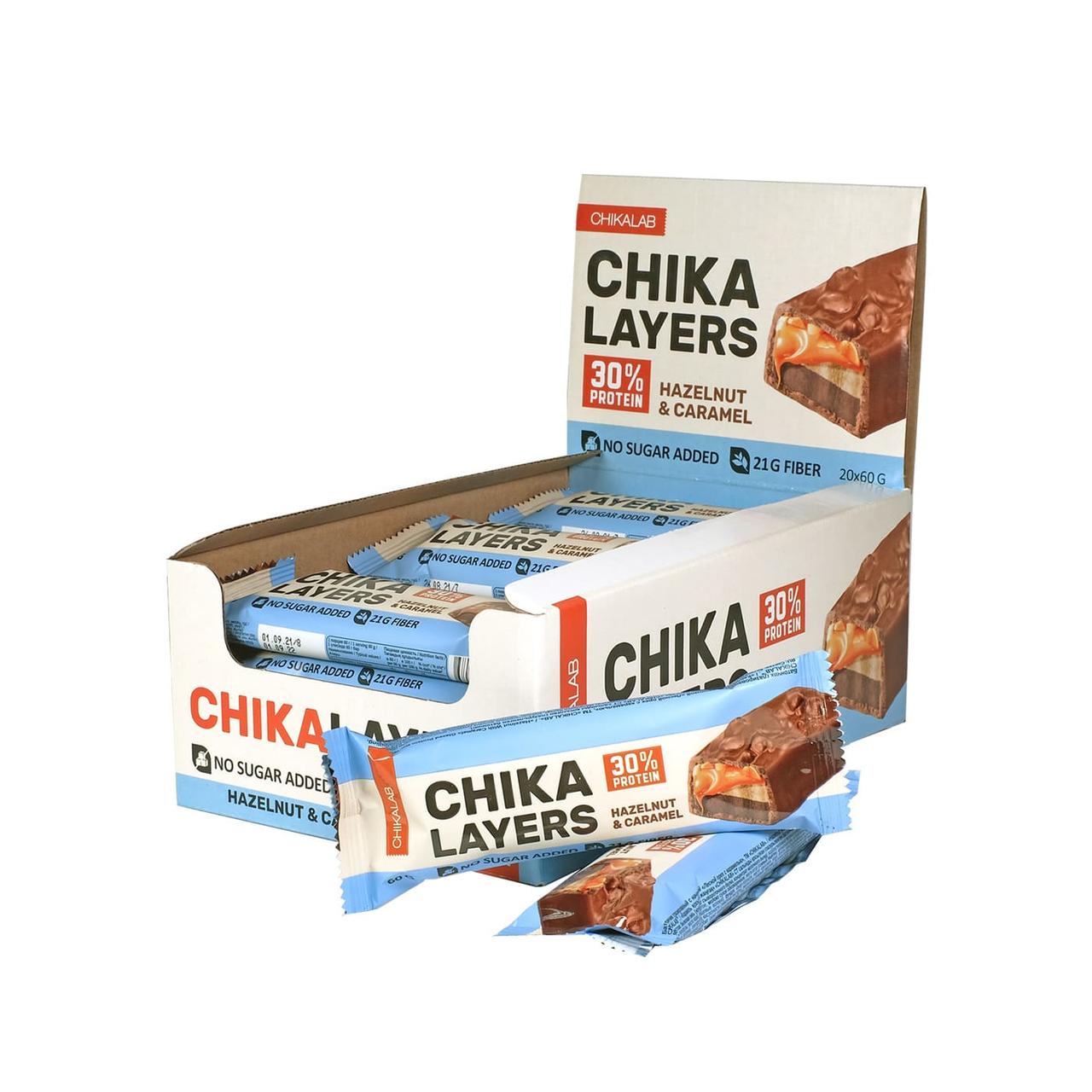 Протеиновый батончик Chikalab – Chika Layers - Hazelnut & Caramel