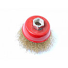 Щётка для УШМ 65 мм "чашка" из латунированной витой проволоки Vertex, фото 2