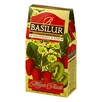 Чай "Basilur" "Magic fruits" карт. 100г.*12, strawberry& kiwi чёрн. (Волш. фрукты клубн. и киви)