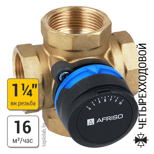 Afriso ARV ProClick 485, 1 1/4" клапан четырехходовой смесительный