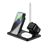 Беспроводная зарядка 4 в 1 Mivo MW-04 для Iphone/Apple Watch/AirPods/Pencil, 15W/15Вт