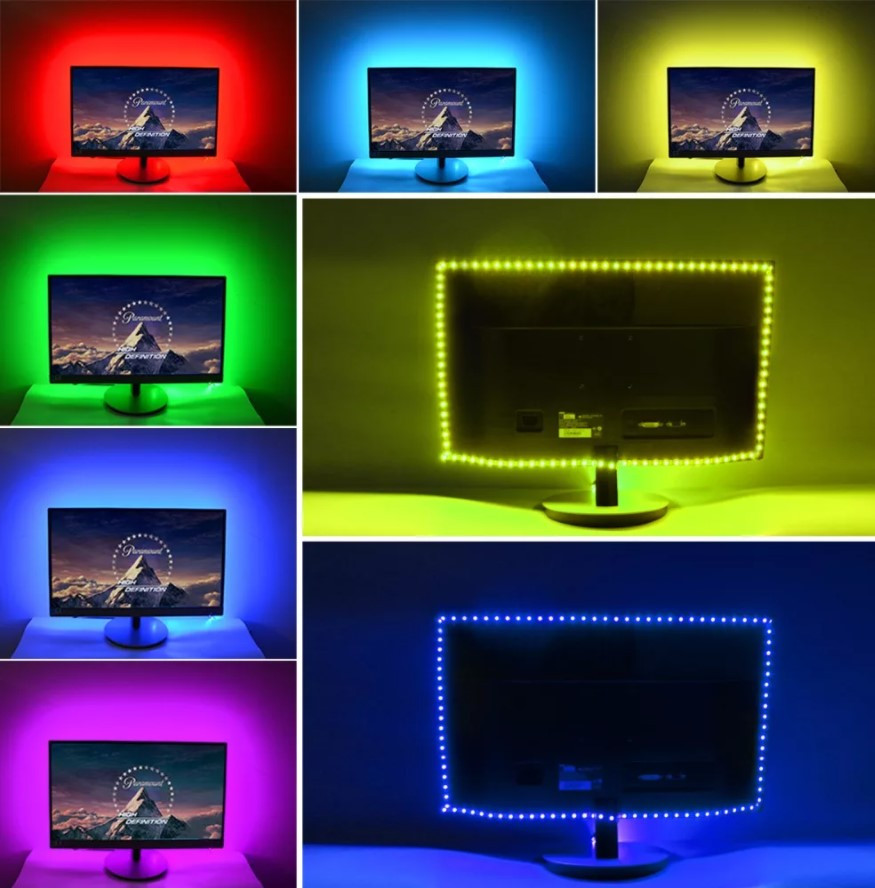 Комплект светодиодной подсветки для домашнего кинотеатра 16 цв,с пультом (2 метра,24 режима - фото 1 - id-p166521569