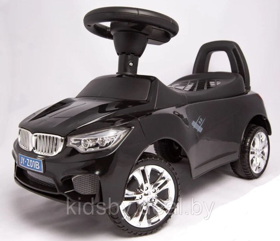 Детская машинка-каталка, толокар RiverToys BMW JY-Z01B (белый/черный) - фото 3 - id-p137552396