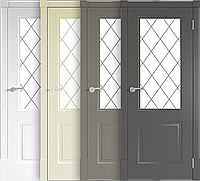 Межкомнатная дверь "ФИНСКАЯ" ПО (Цвет - Белый; Ваниль; Капучино; Графит)