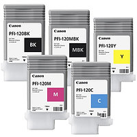 Совместимый картридж для Canon imagePROGRAF iPF TM-200 (PFI-120), 130 мл (Комплект 5 шт)