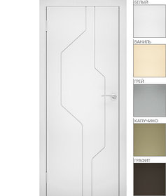 Межкомнатная дверь "ЭМАЛЬ" ПГ-15 (Цвет - Белый; Ваниль; Грэй; Капучино; Графит)