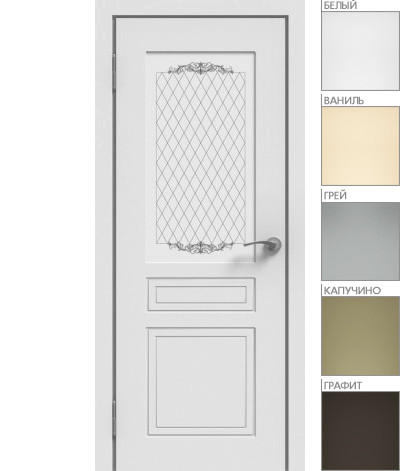 Межкомнатная дверь "ЭМАЛЬ" ПО-01 (Цвет - Белый; Ваниль; Грэй; Капучино; Графит) - фото 1 - id-p166521795