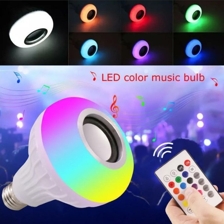Музыкальная мульти RGB лампа колонка Led Music Bulb с пультом управления - фото 4 - id-p166523555