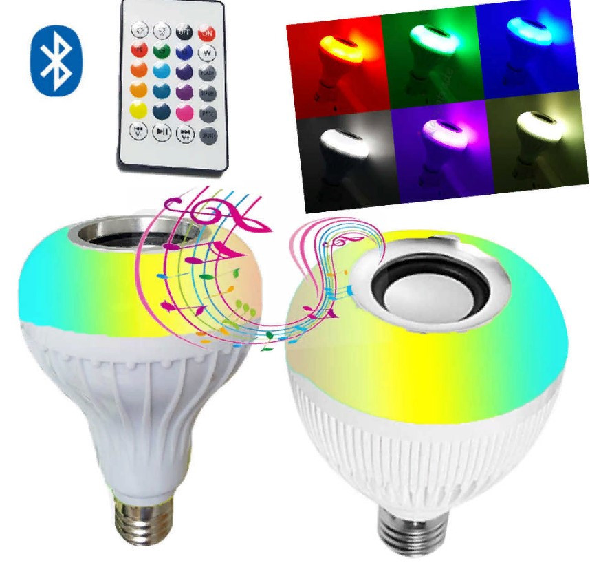 Музыкальная мульти RGB лампа колонка Led Music Bulb с пультом управления - фото 5 - id-p166523555